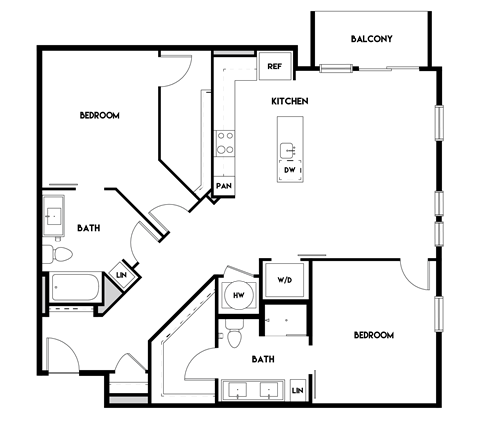 2BR 2BA_1277 SF at The Cosmopolitan, Tulsa, OK